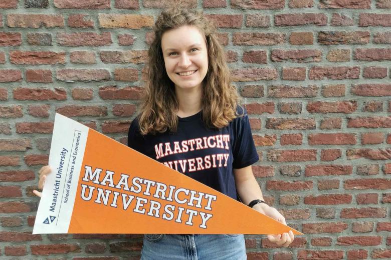 student ambassador with flag