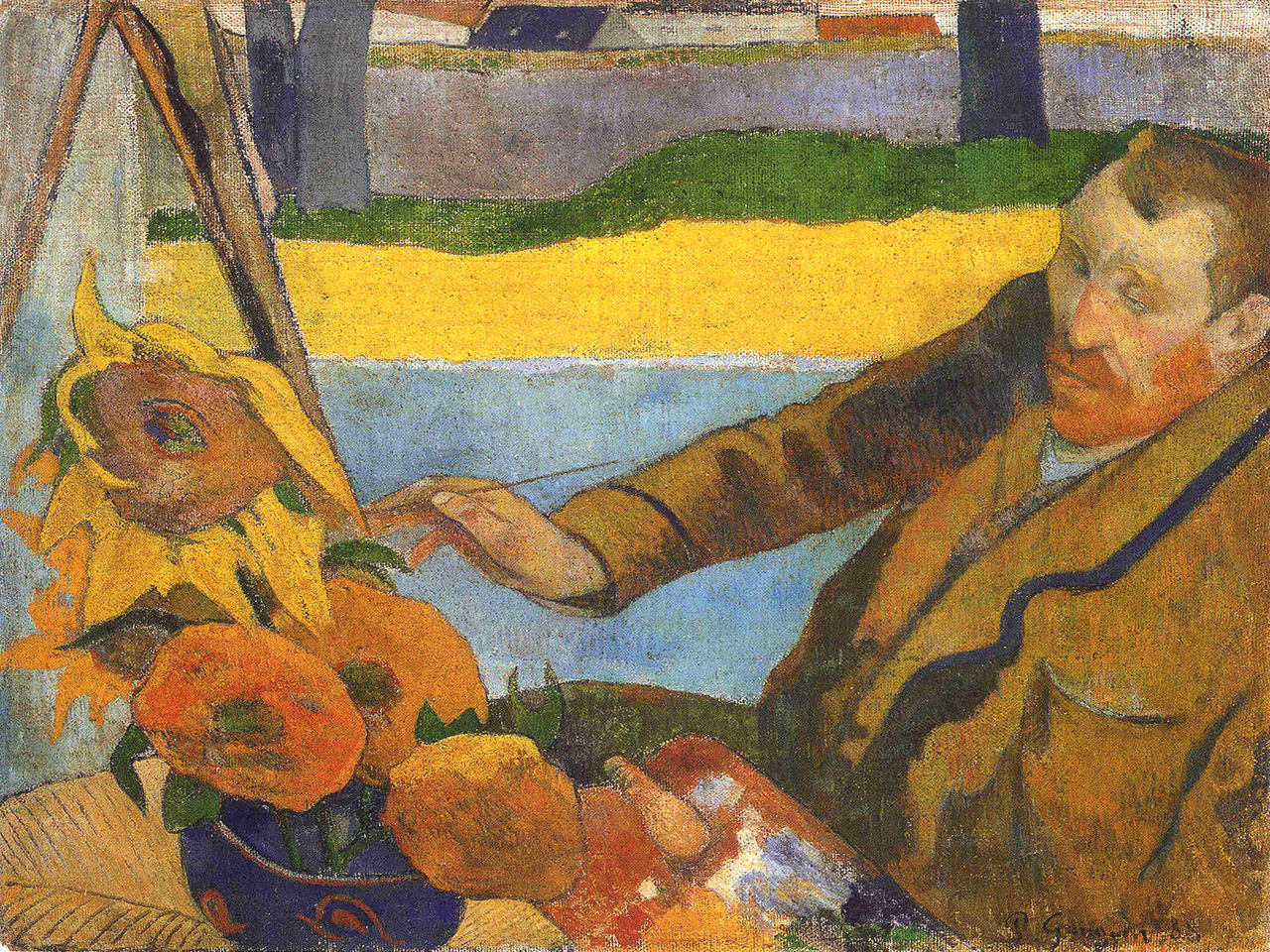 A painting by Gaugin depicting Vincent van Gogh.