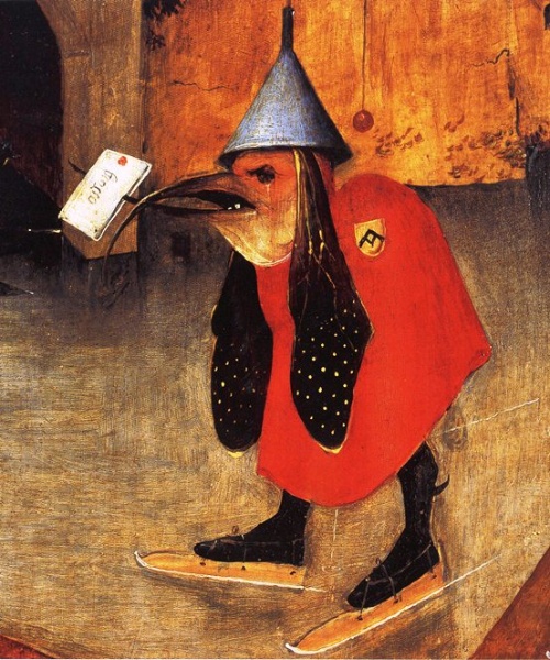 A fragment of a painting by Jeroen Bosch.