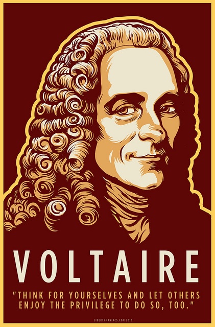 A picture of Voltaire.