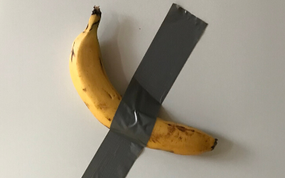 Banana taped to wall