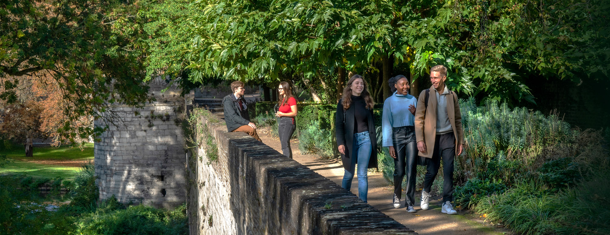 Students on city wall