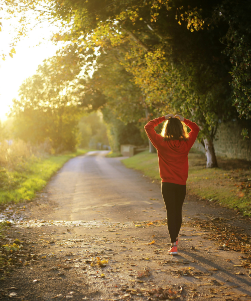 Woman walking in nature