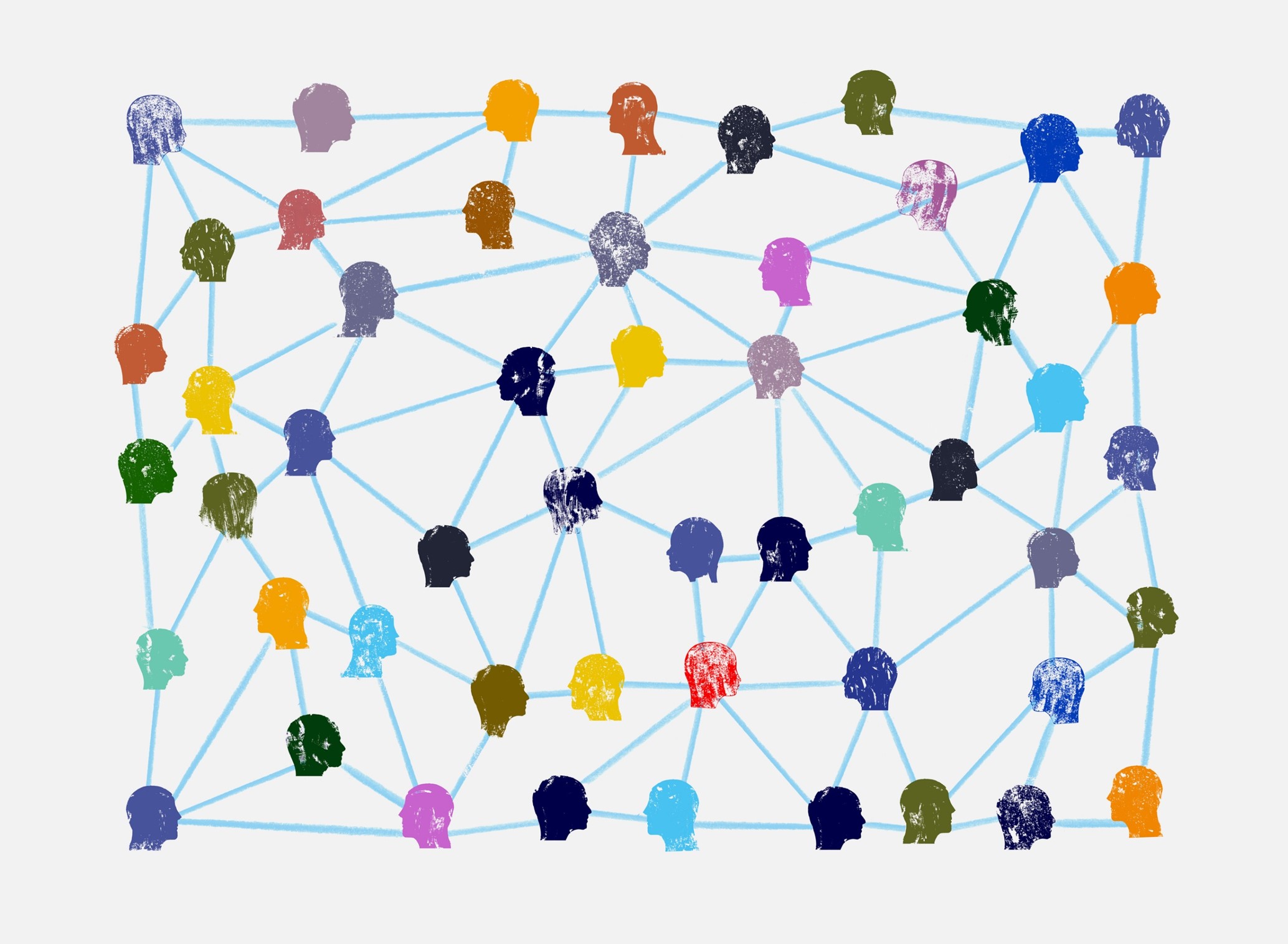 colorful image of human network