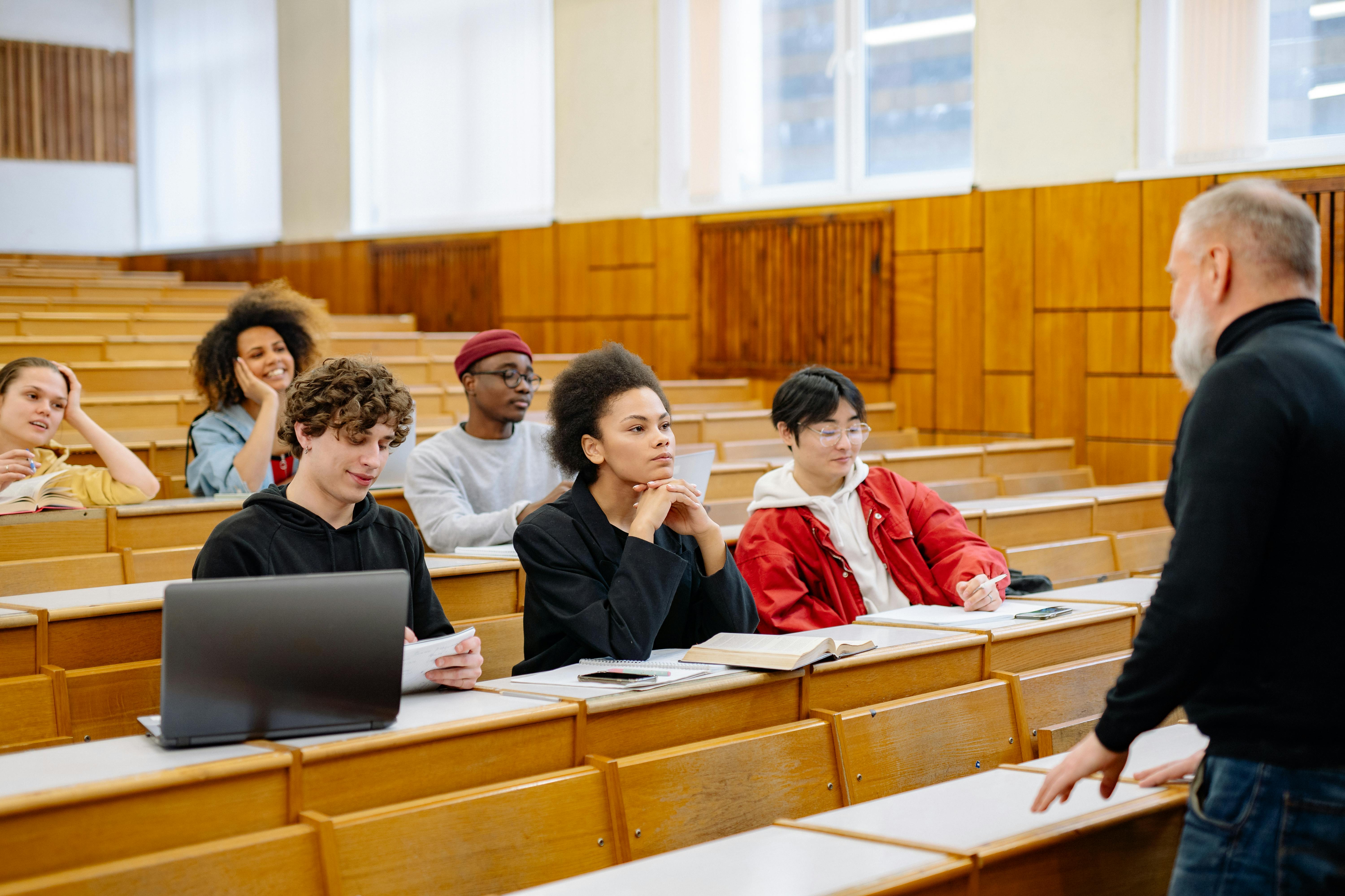 students and professor