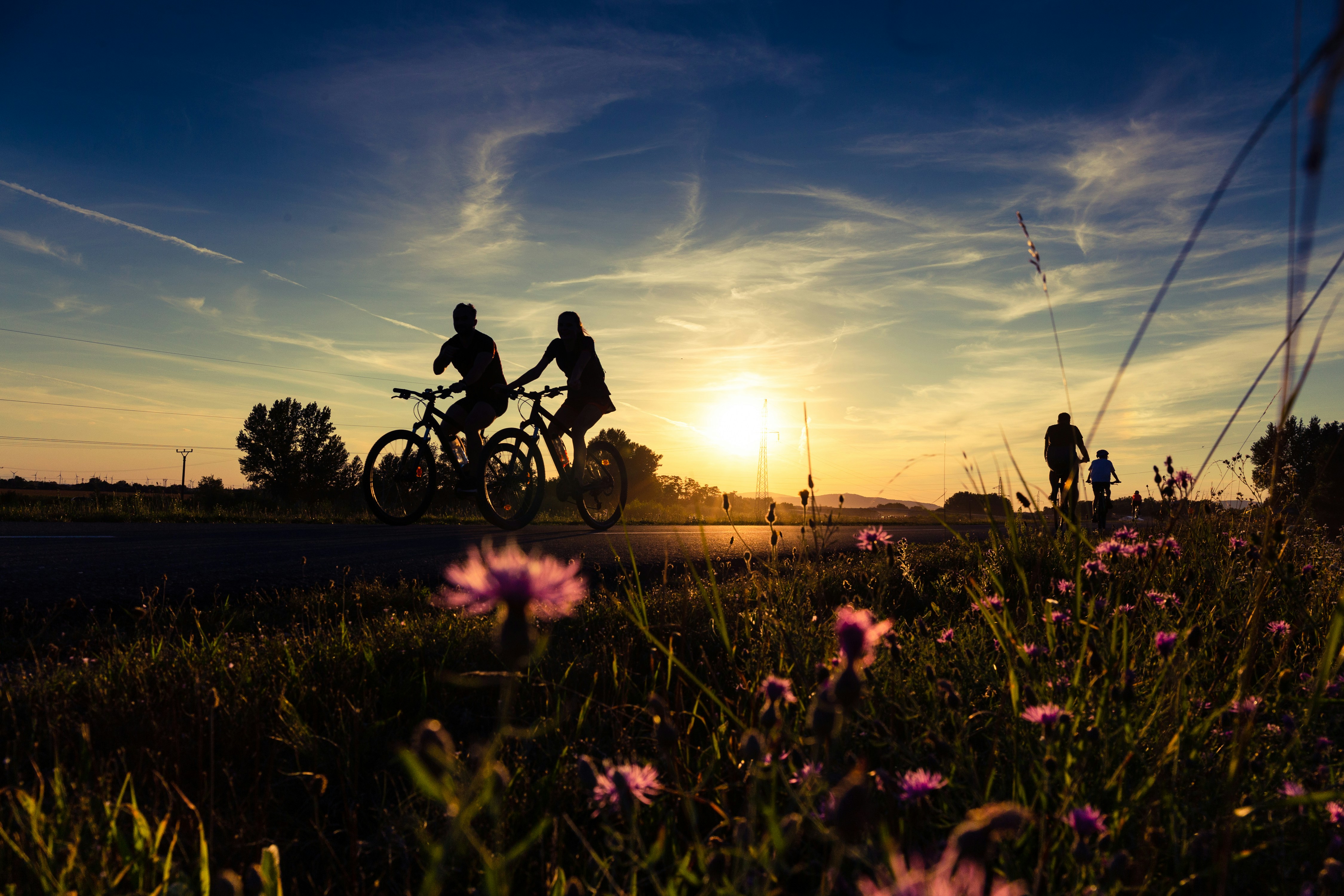 Biking outdoors