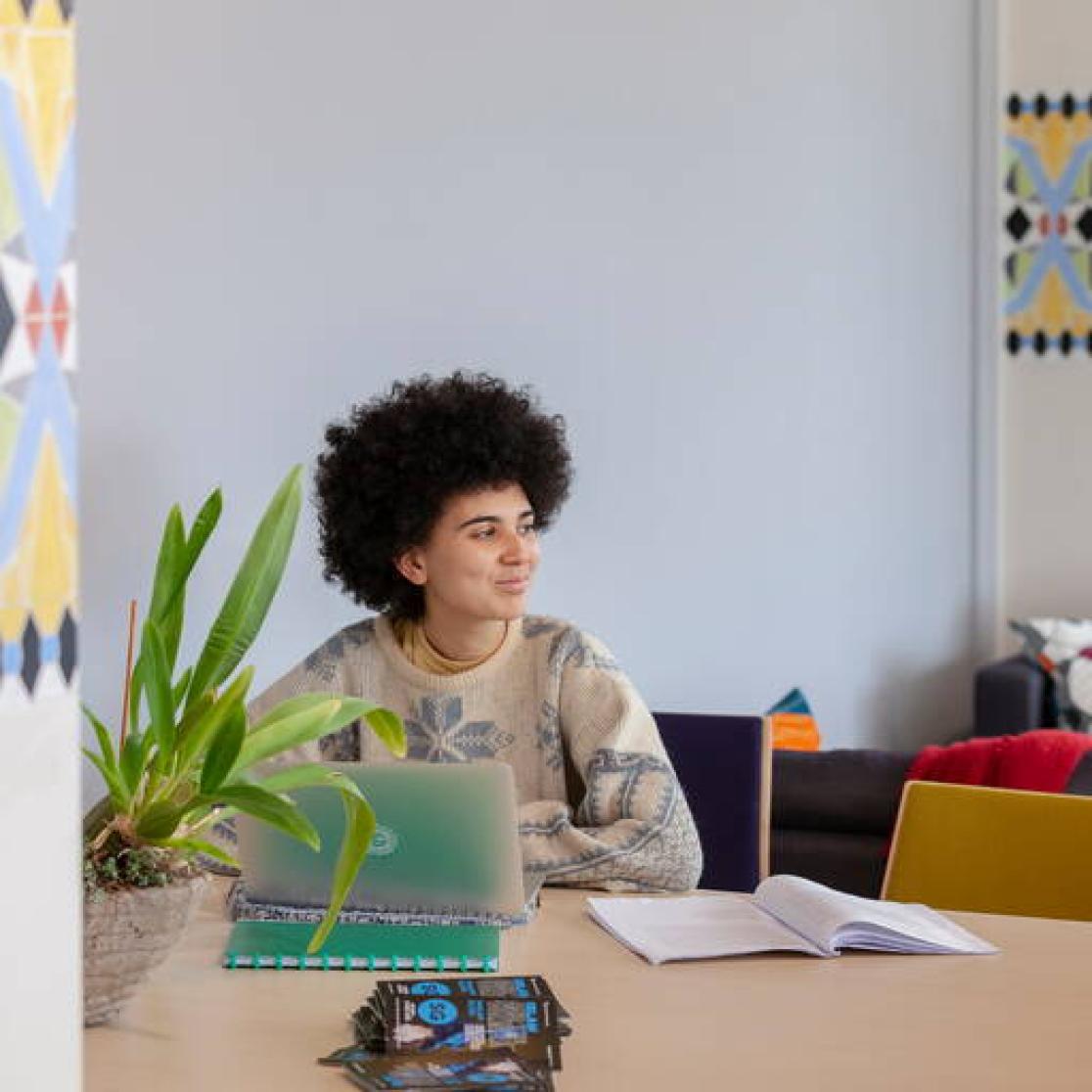Student in common room