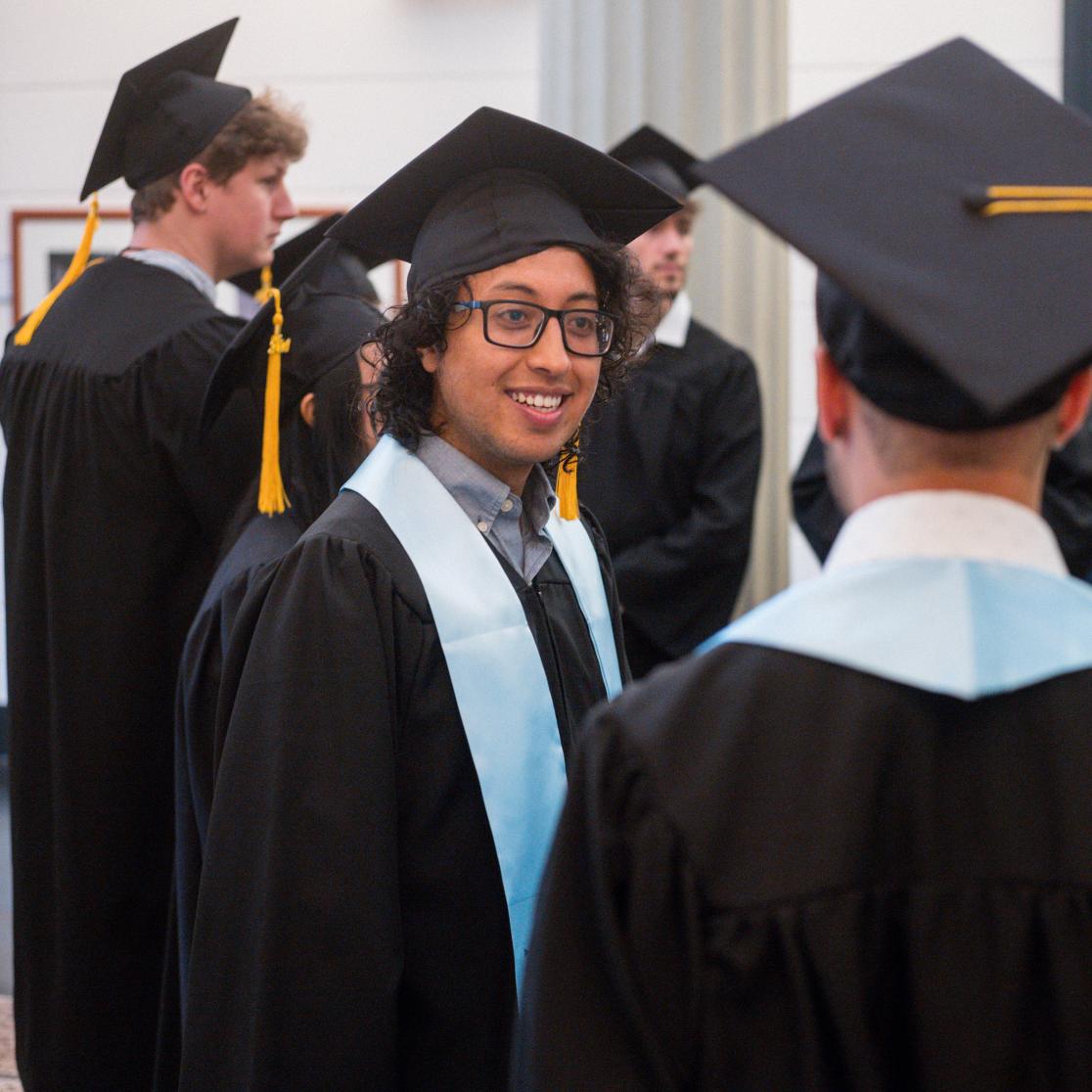 Sebastián Ayala Ruano in his graduation gown