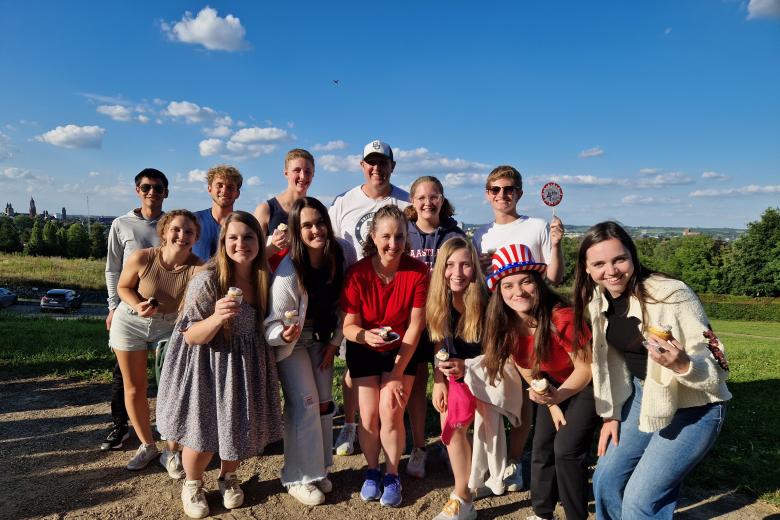 Baylor students during CES' annual 4th of July barbecue