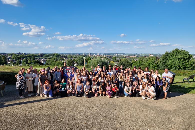 CES students during CES' annual 4th of July barbecue