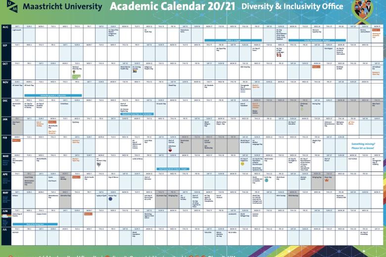 UM Academic Calendar 2020-2021 Diversity & Inclusivity