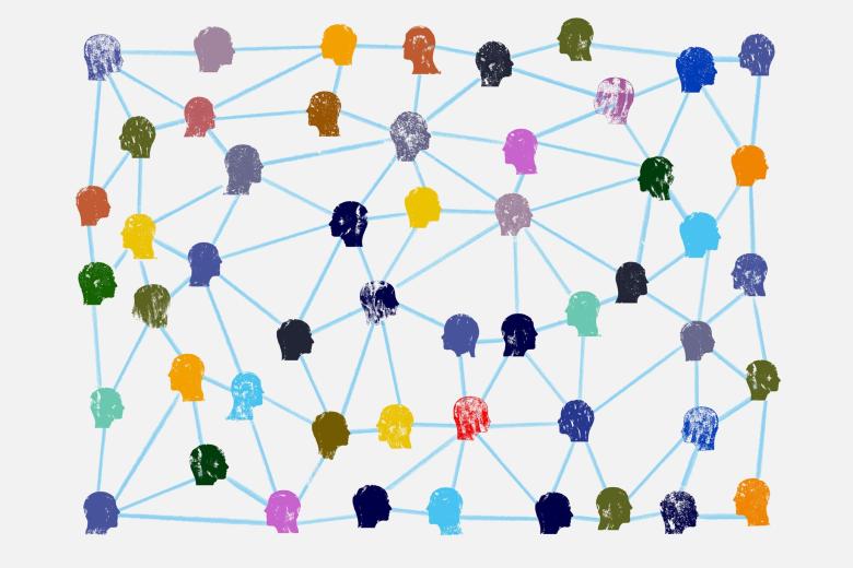 colorful image of human network