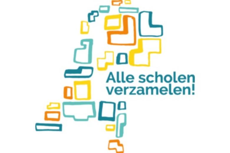 Alle scholen verzamelen kaart van Nederland